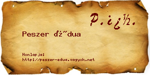 Peszer Édua névjegykártya